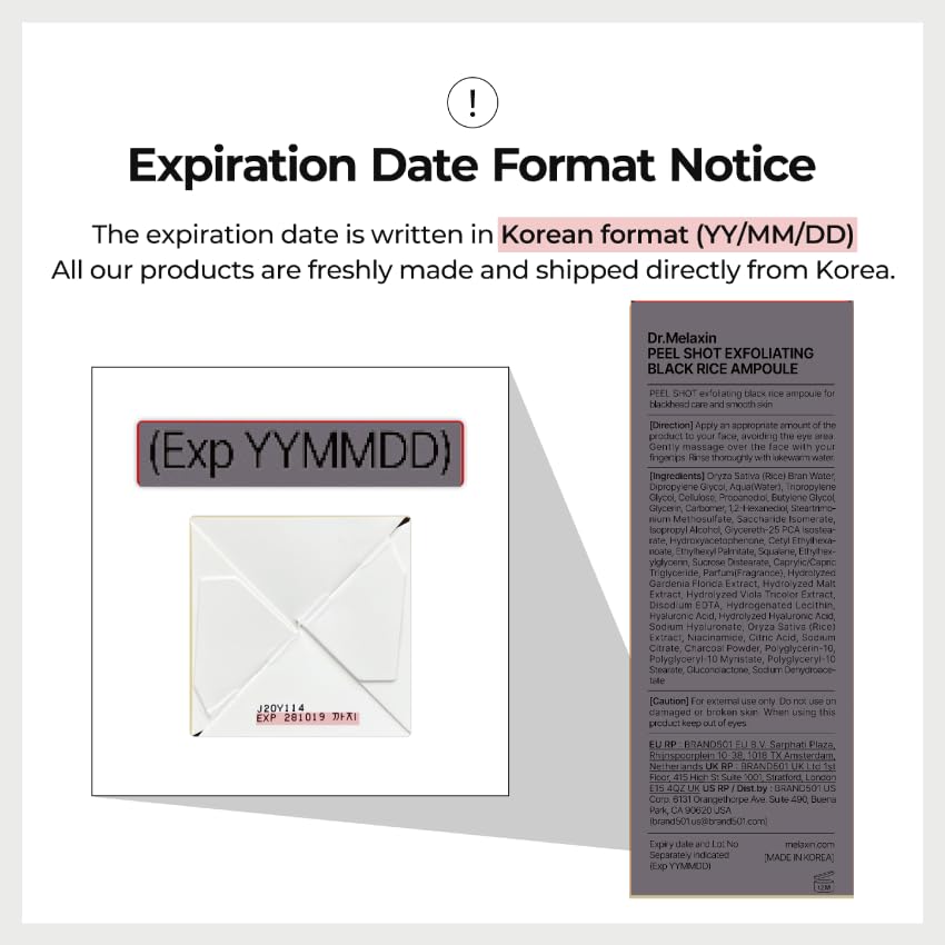 Peel Shot Glow Black Rice Peeling Ampoule 80Ml, Dead Skin Gentle Exfoliating Ampoule with Rice Water Extract, AHA BHA, Niacinamide, Daily Skin Texture Care, All Skin Types, Korean Skincare