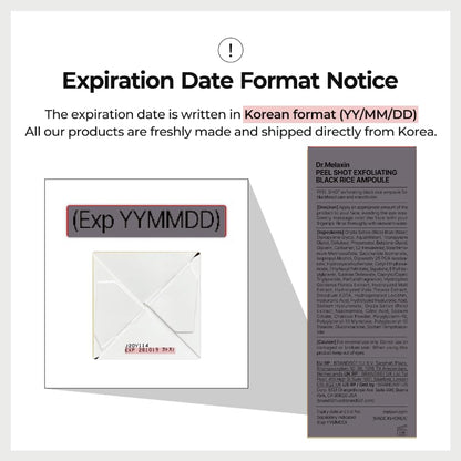 Peel Shot Glow Black Rice Peeling Ampoule 80Ml, Dead Skin Gentle Exfoliating Ampoule with Rice Water Extract, AHA BHA, Niacinamide, Daily Skin Texture Care, All Skin Types, Korean Skincare