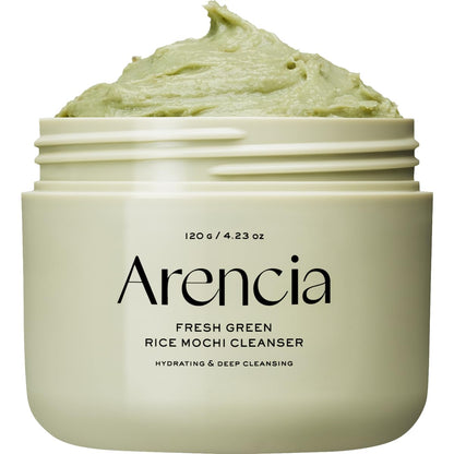 Korean Rice Mochi Face Cleanser - Face Wash, Gentle Scrub All in One for Deep Cleansing, Moisturizing, Pore Minimizing, Acne-Prone Skin, Removing Blackhead with Rice Water & Green Tea