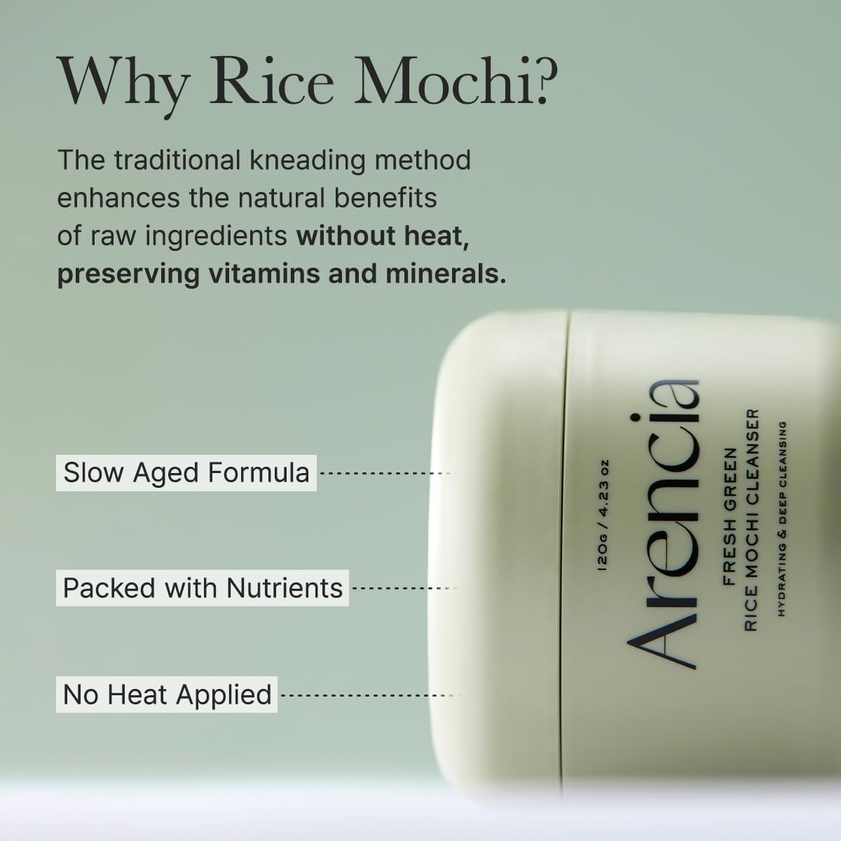 Korean Rice Mochi Face Cleanser - Face Wash, Gentle Scrub All in One for Deep Cleansing, Moisturizing, Pore Minimizing, Acne-Prone Skin, Removing Blackhead with Rice Water & Green Tea