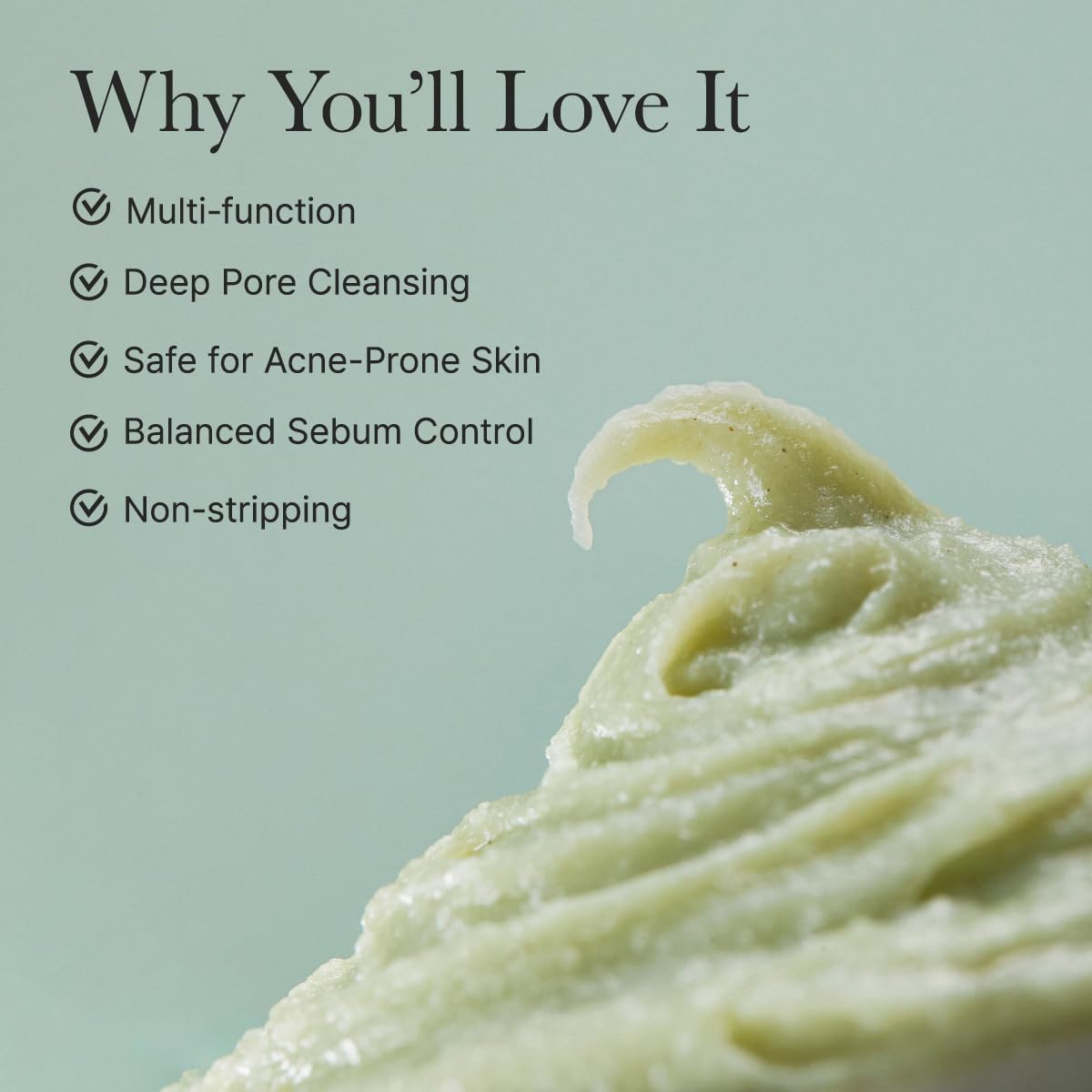 Korean Rice Mochi Face Cleanser - Face Wash, Gentle Scrub All in One for Deep Cleansing, Moisturizing, Pore Minimizing, Acne-Prone Skin, Removing Blackhead with Rice Water & Green Tea