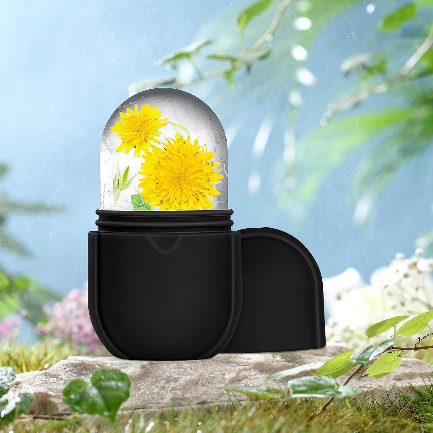 Ice Roller for Face and Eye, Ice Face Roller, Ice Roller Skin Care Tools Gifts for Women , Preppy Cute Silicone Ice Mold Stuff for Beauty(Black)