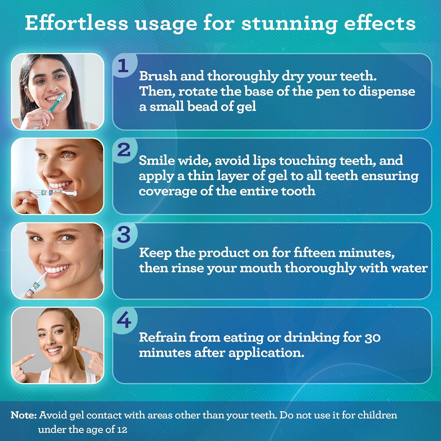 Teeth Whitening Pen,(0.06 Fl Oz)-20 Uses, Vegan & Gentle on Teeth Pro Formula - Hydrogen Peroxide Whitening Gel Pen, Cruelty-Free, Mint Flavor