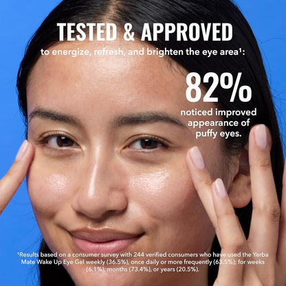 Yerba Mate Wake up Eye Gel - Hydrating under Eye Gel Cream with Hyaluronic Acid and Caffeine - Target Dark Circles and Puffiness - Skin Care for Face