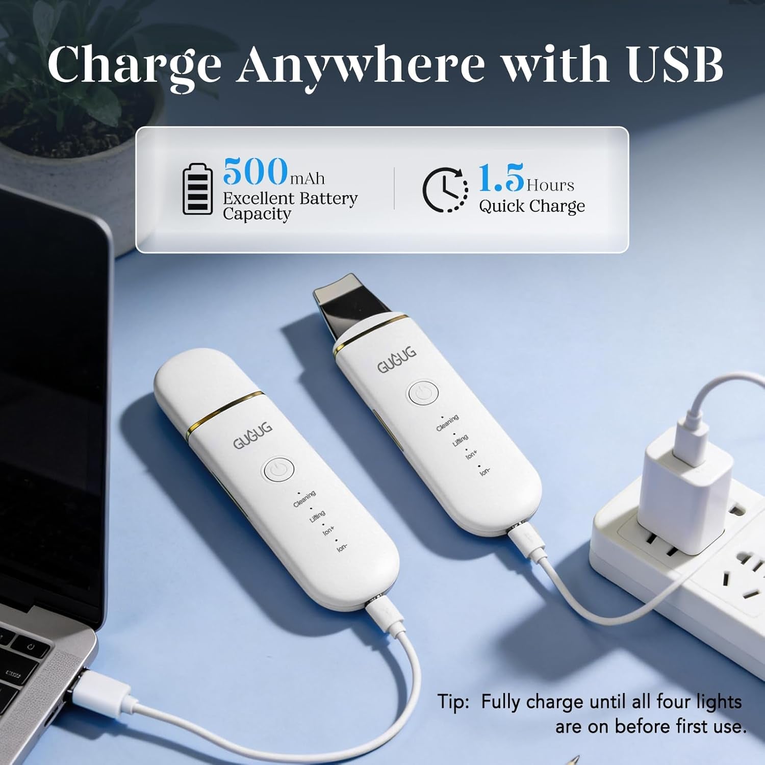 Skin Scrubber Face Spatula Skin Spatula Pore Cleaner Blackhead Remover Tools for Facial Deep Cleansing-4 Modes -White